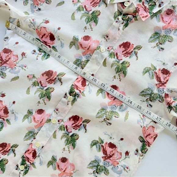 Saint Laurent Floral Rose Print Cotton Voile Button Down Shirt Size 38 FR 6 US - Picture 11 of 14